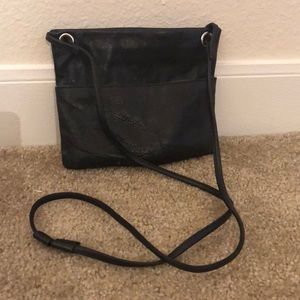 Margot black leather crossbody purse